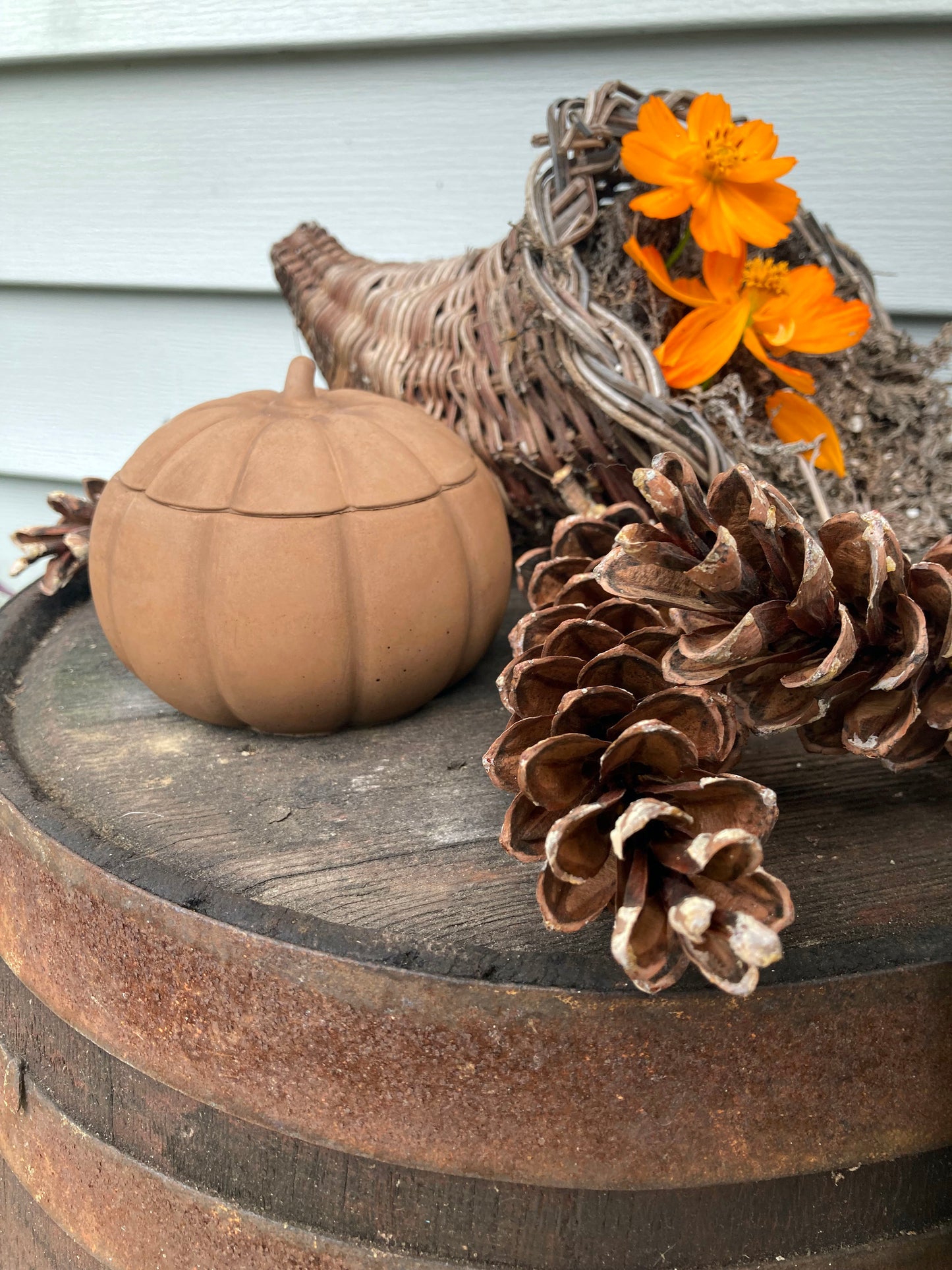 Stone Pumpkin Jar