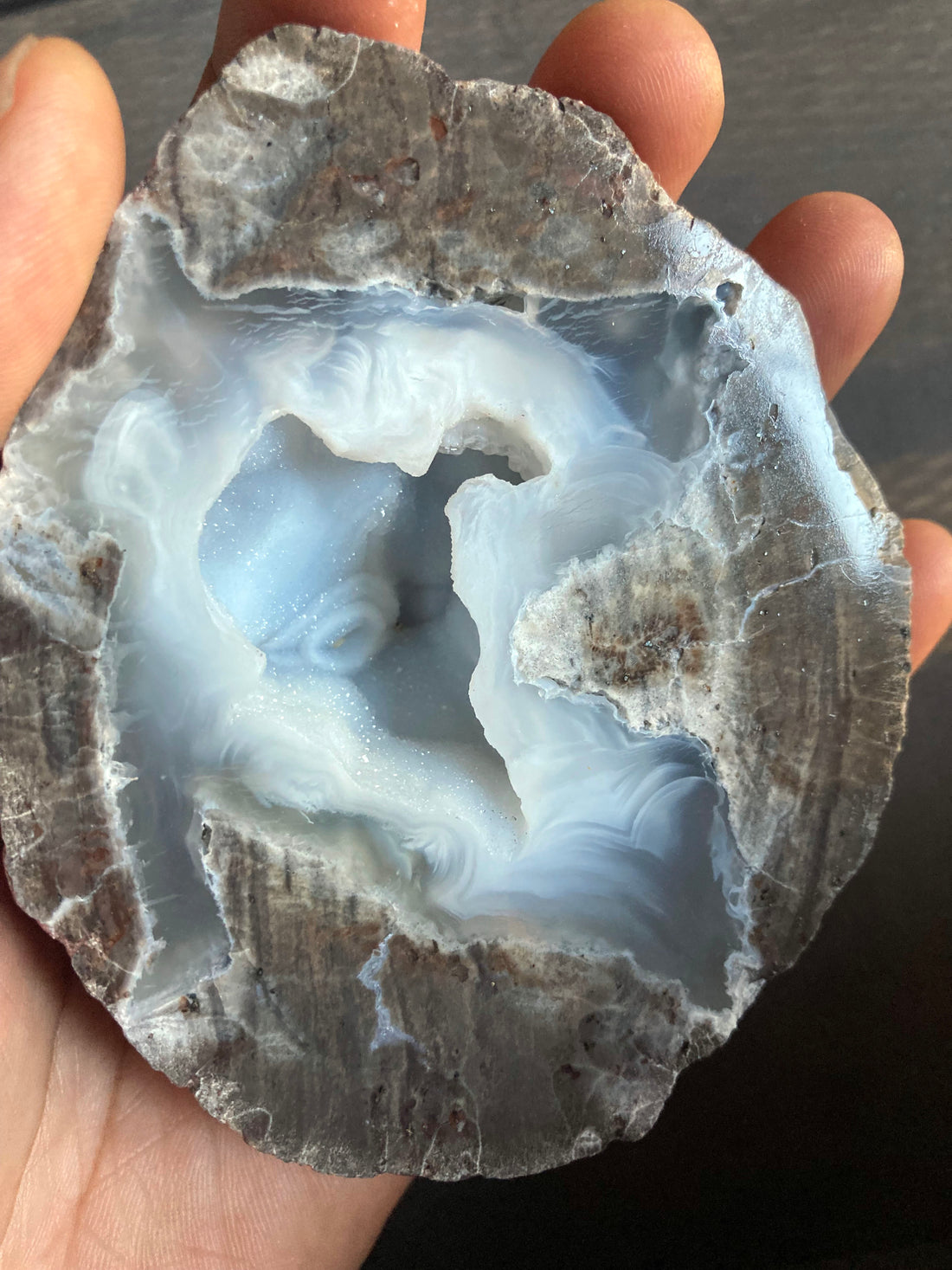 Druzy Mist Thunder Egg Polished Geode