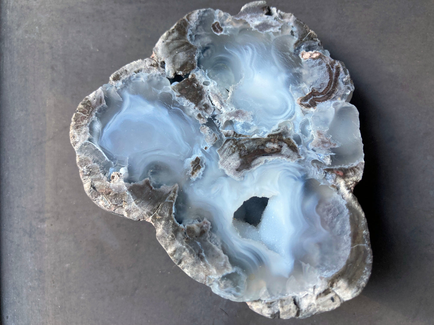 Druzy Mist Thunder Egg Polished Geode