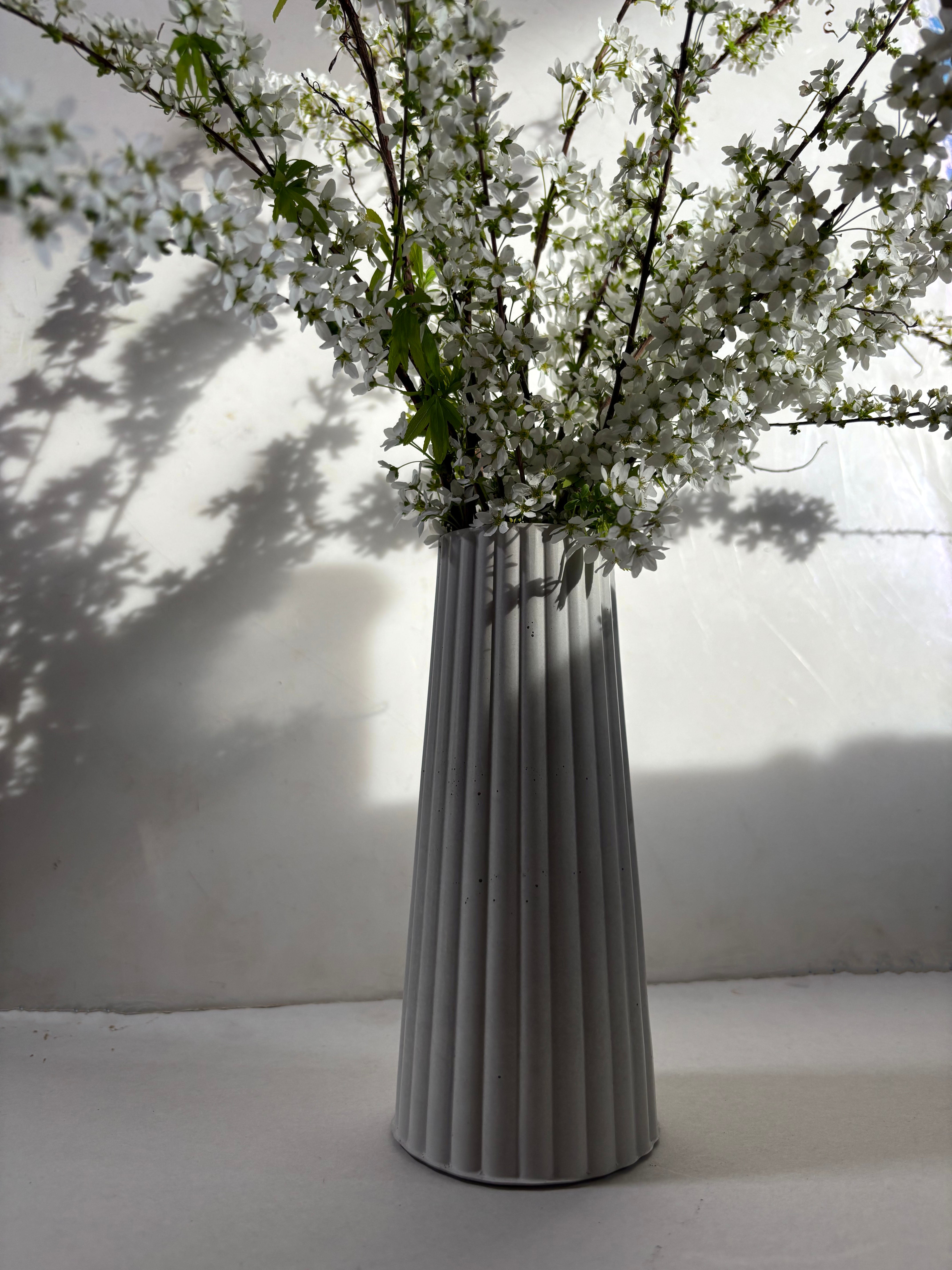 Tall Ribbed Vase