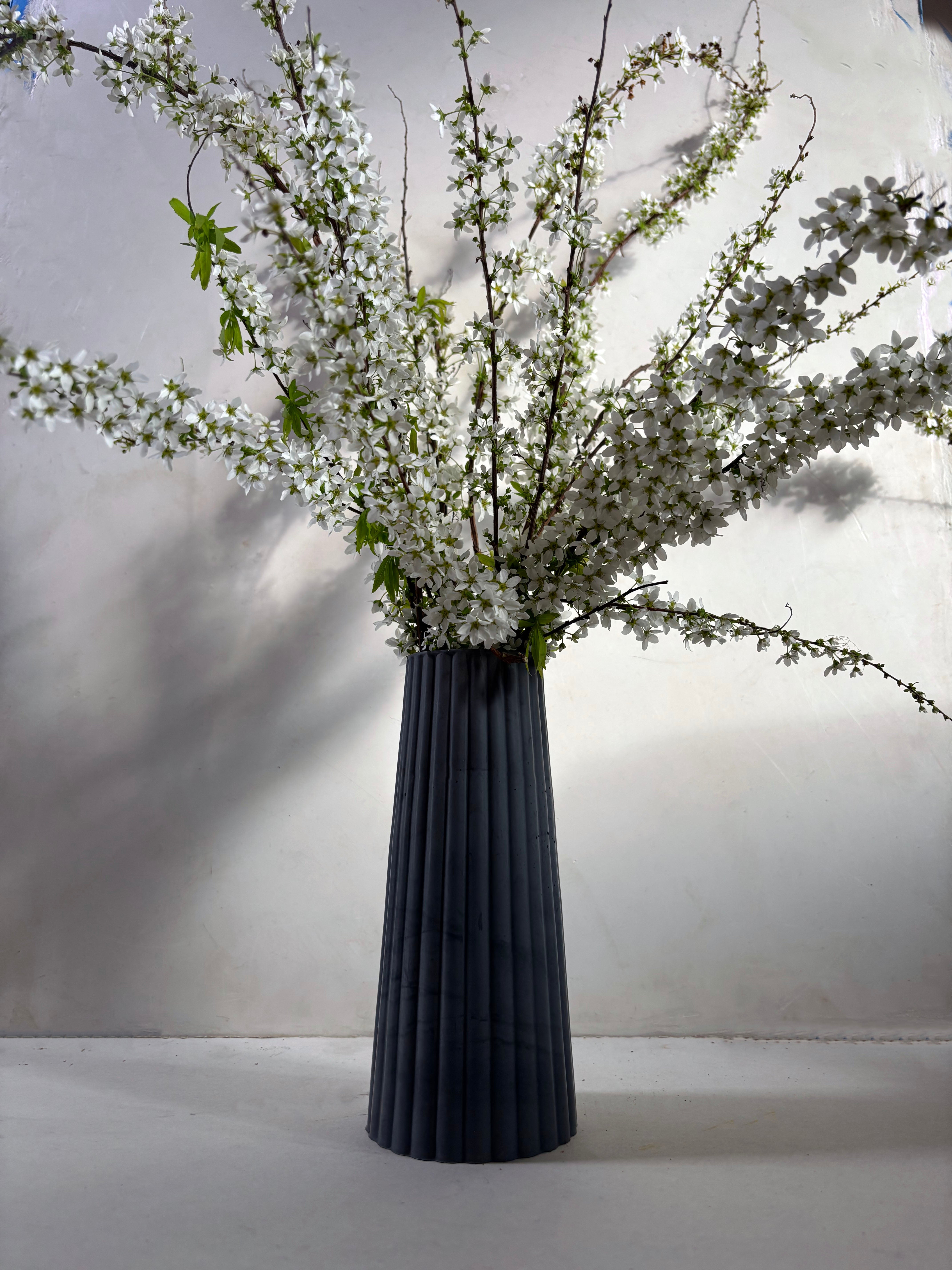 Tall Ribbed Vase
