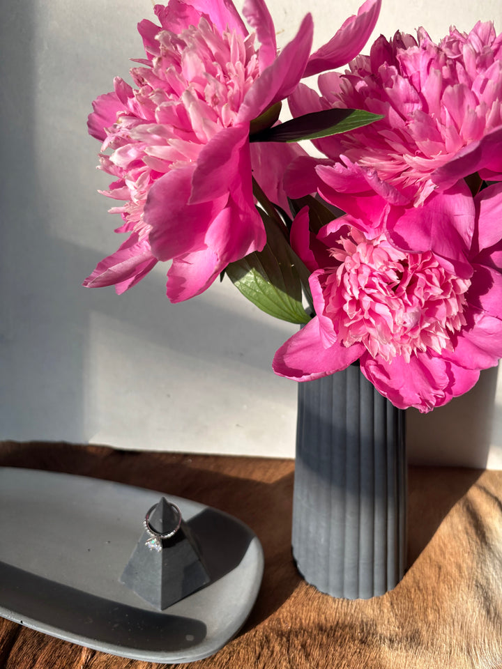 Tall Ribbed Vase