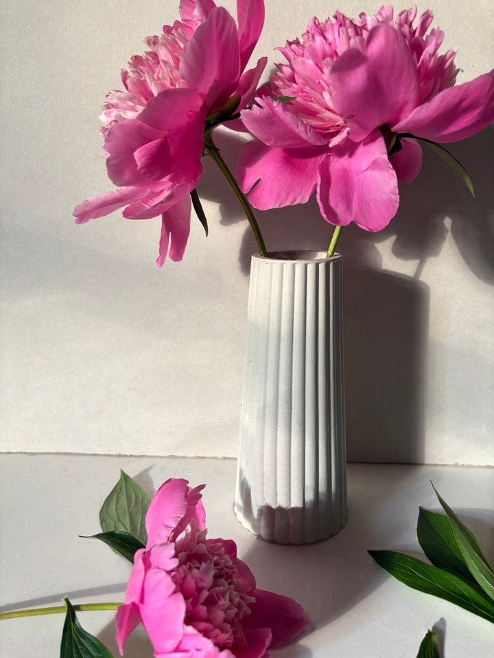 Tall Ribbed Vase