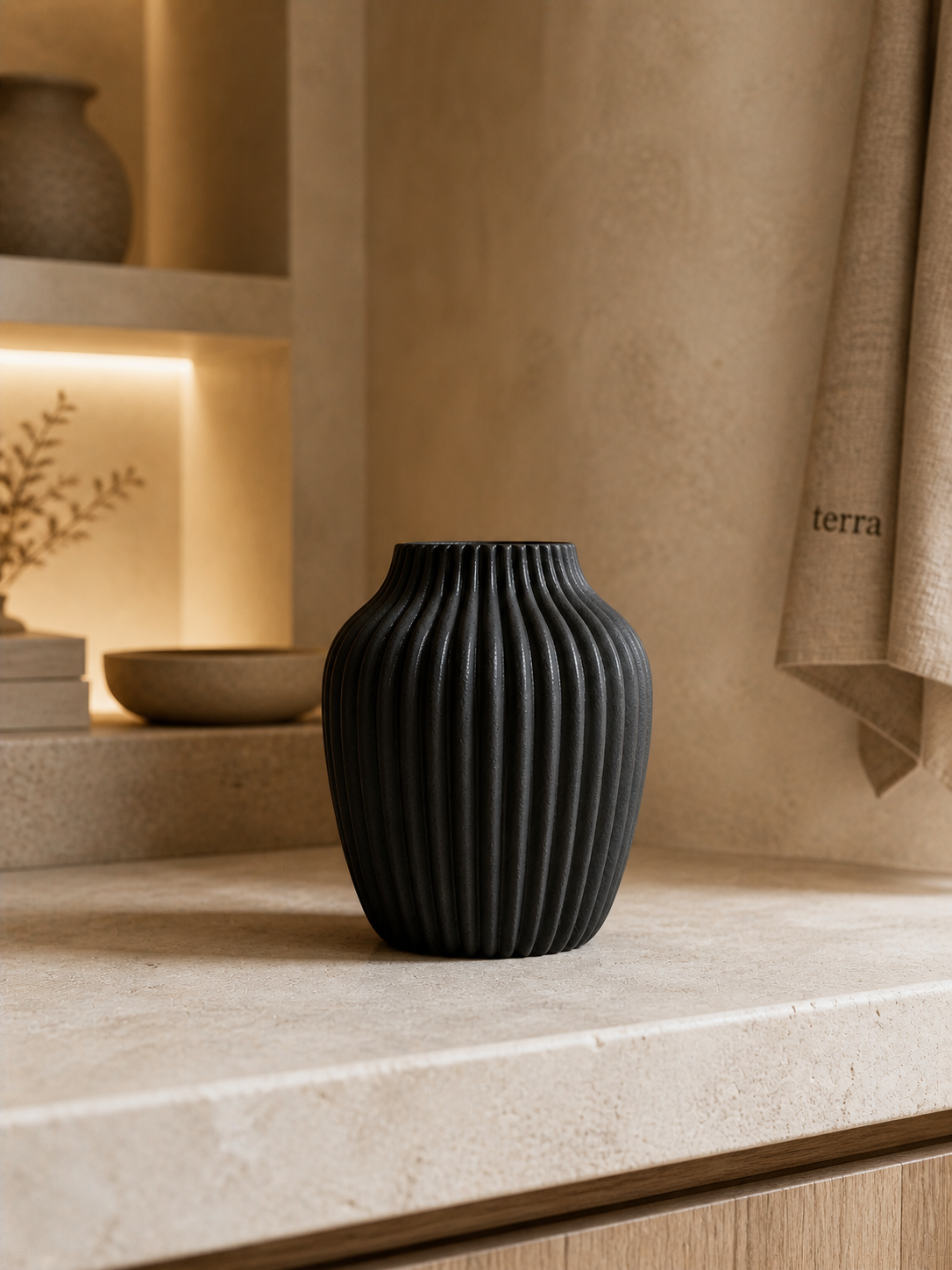 Fluted Round Vase