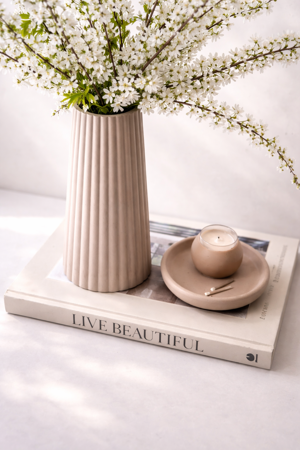 Tall Ribbed Vase
