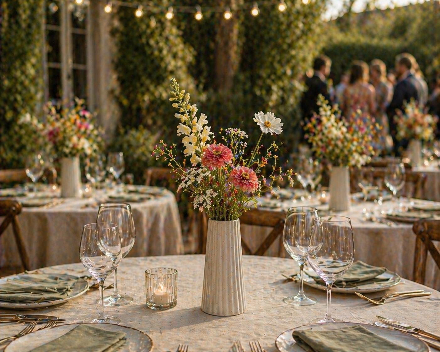 Tall Ribbed Vase