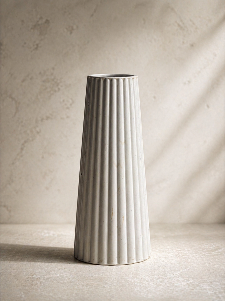 Tall Ribbed Vase