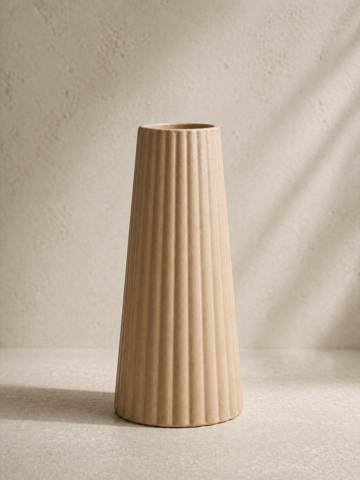 Tall Ribbed Vase