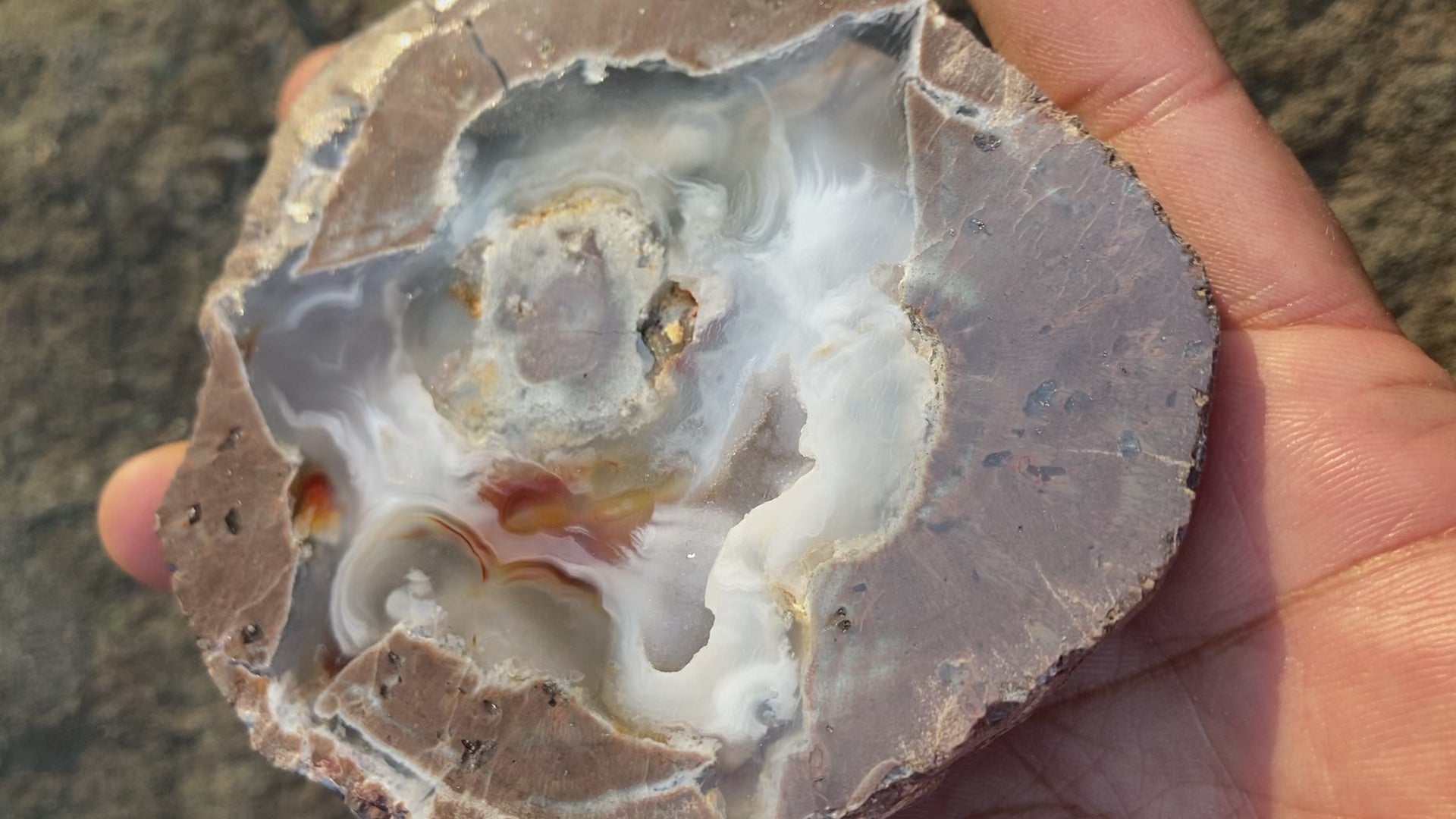 Druzy Mist Thunder Egg Polished Geode