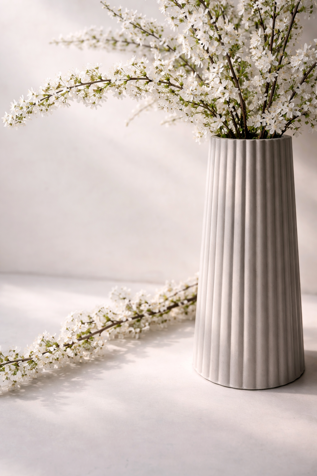 Tall Ribbed Vase