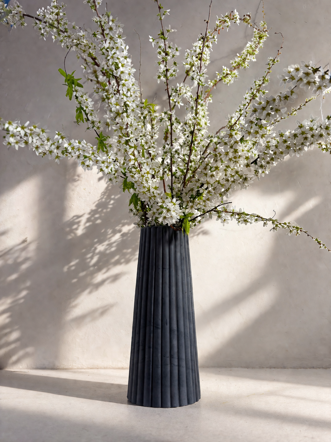 Tall Ribbed Vase