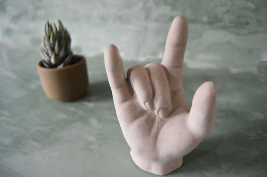 Stone ASL ILY Hand